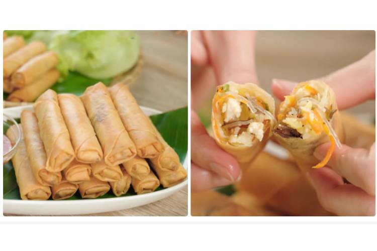 Vegetable spring rolls are very crispy and delicious.