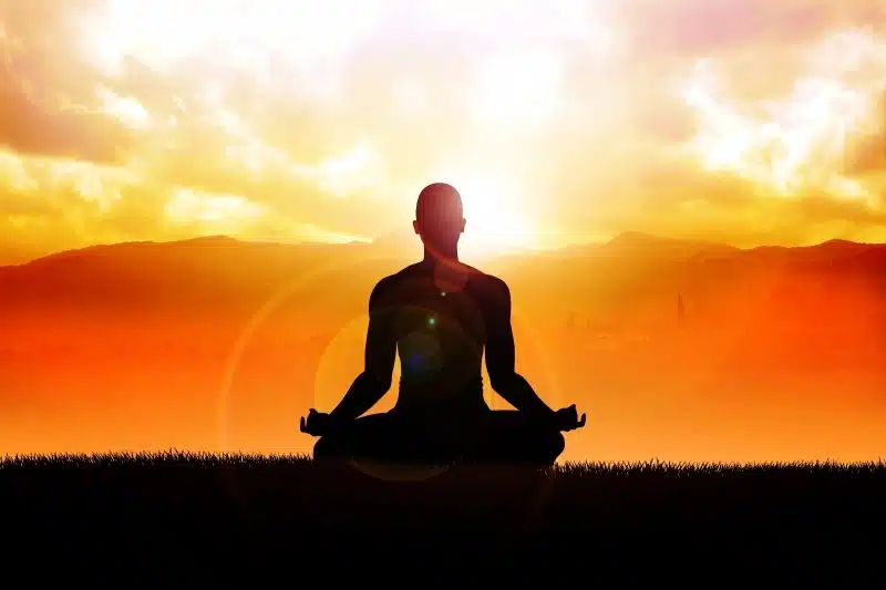 Practicing the concentration through meditation helps Buddhists achieve peace of mind