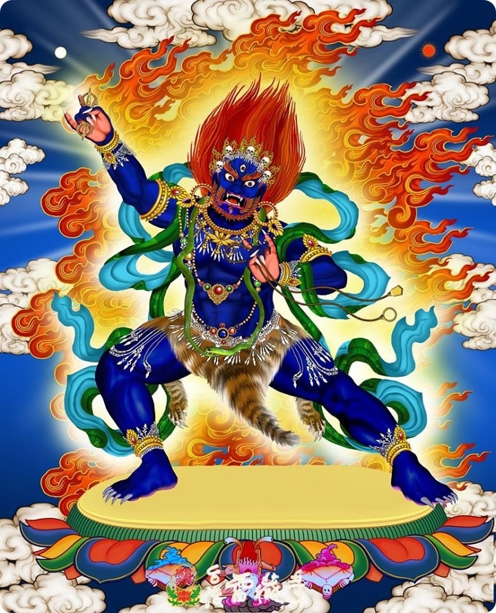 Vajrapani Bodhisattva represents the determination to attain enlightenment