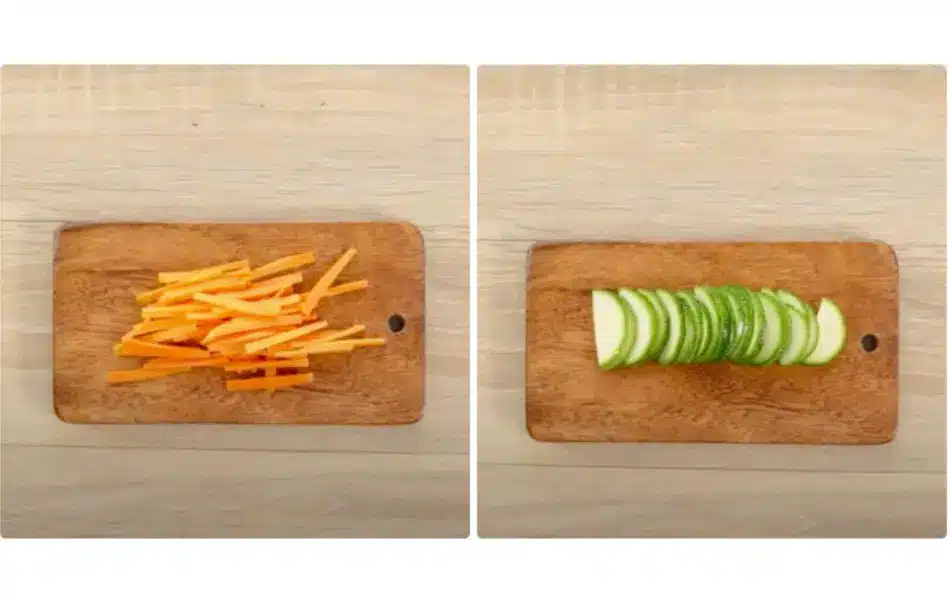 Clean and chop vegetables into small pieces