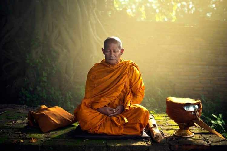 Buddhist monks engage in the practice of Dharma in daily life to gain numerous benefits